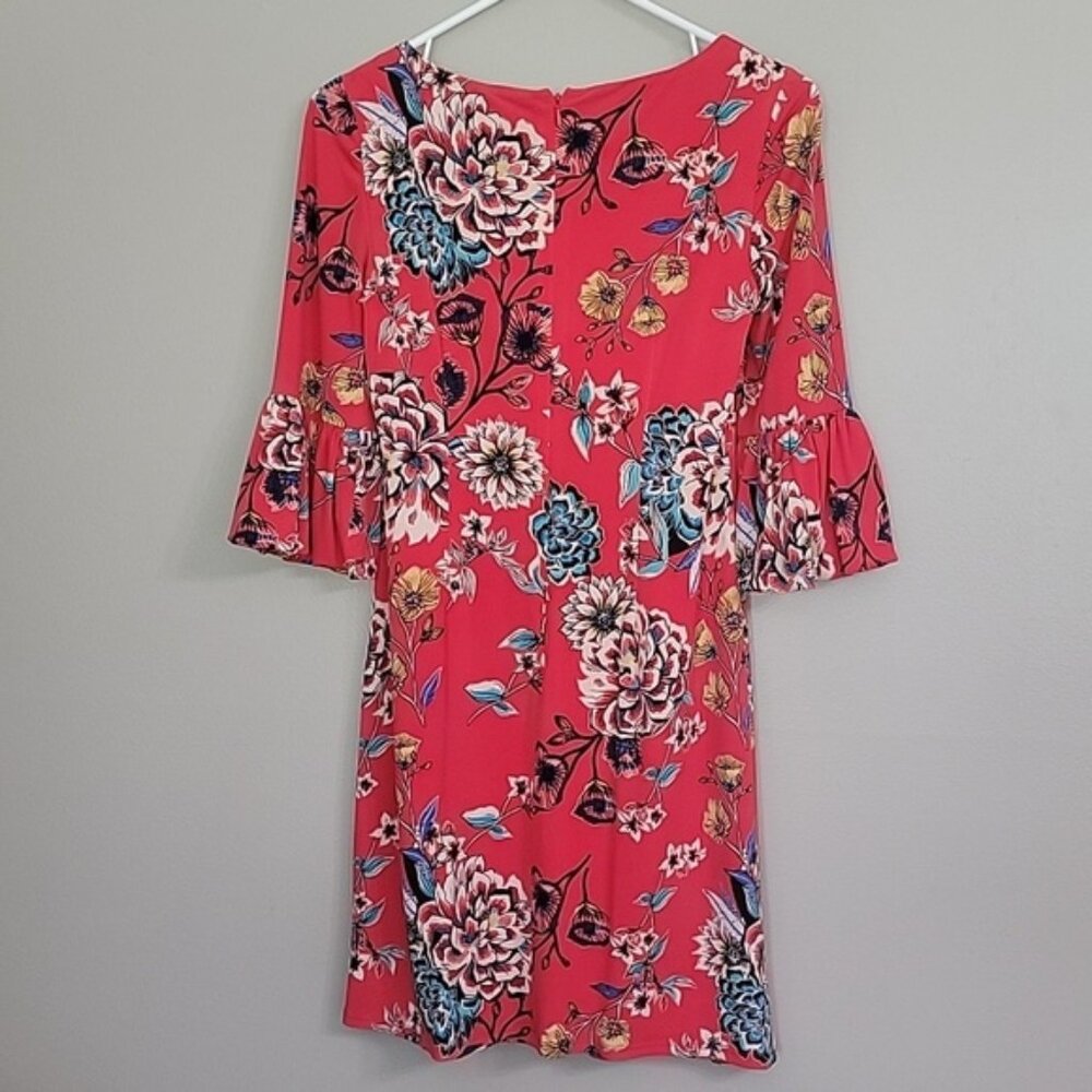 Jessica Howard Floral Red Green White Yellow Blue Dress Size 4P